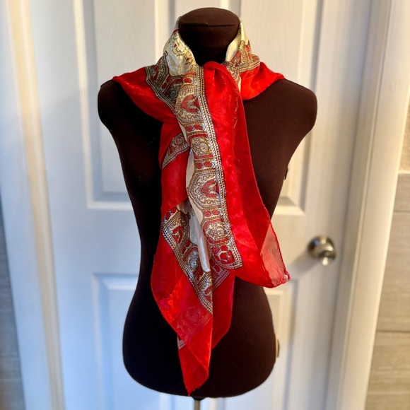 Vintage Italian Silk Scarf with Iconic Landmark Scenes in Italy size 38”x38” - Picture 3 of 16